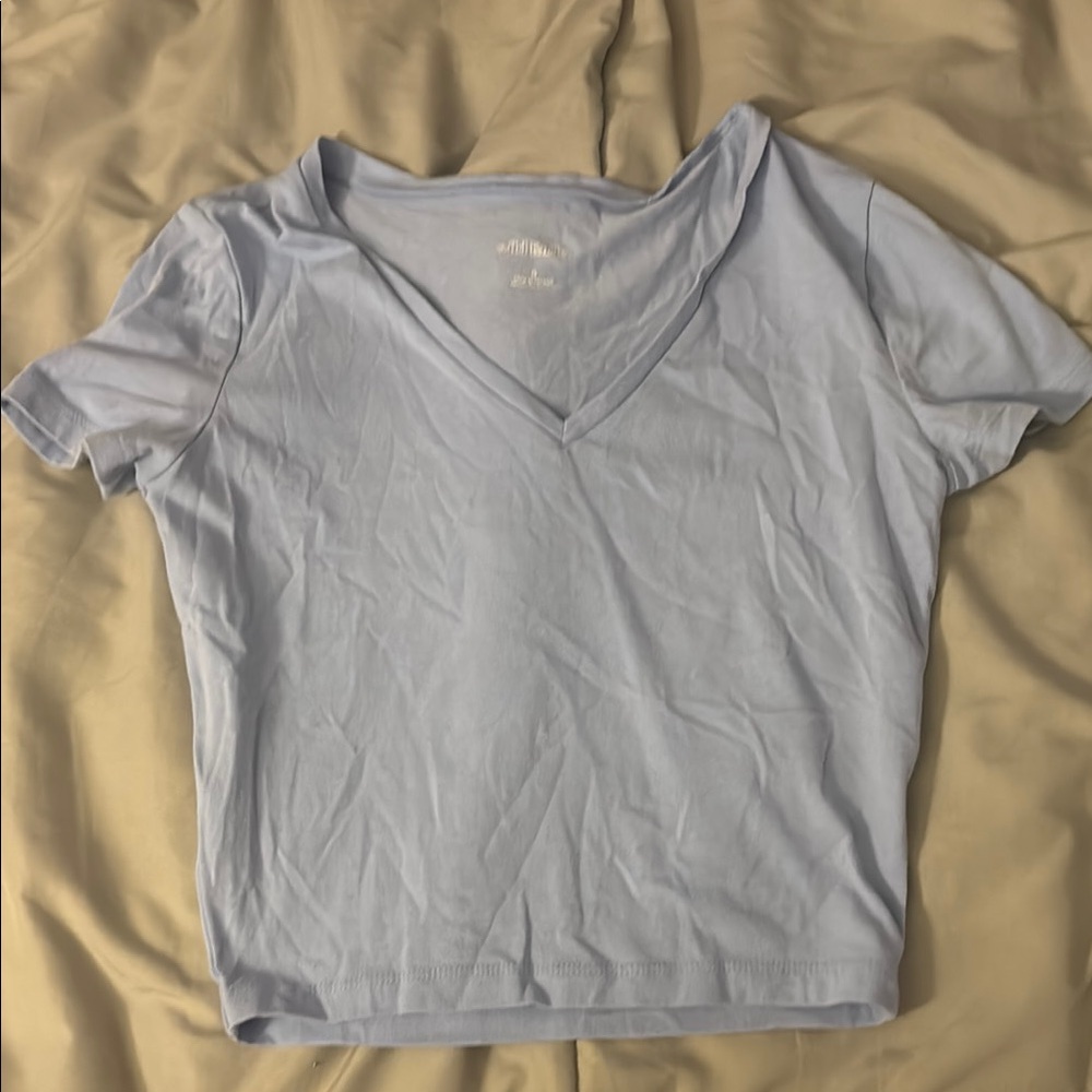 Wild Fable Gray Fitted Short Sleeve T-Shirt